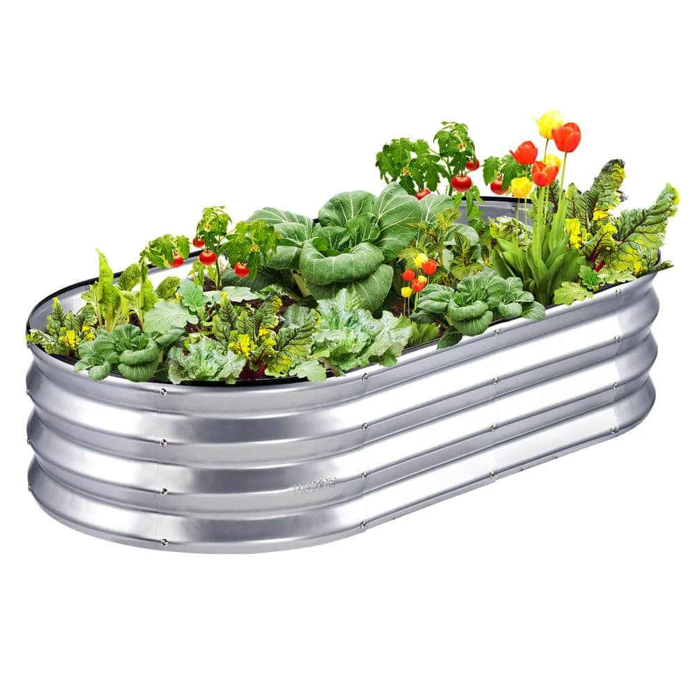 Galvanized Raised Garden Bed Kit 4 X 2 X 1 Ft. Metal Raised Garden Beds Outdoor For Vegetables, Gardening Planter Box 3 Galvanized Raised Garden Bed Kit 4 X 2 X 1 Ft. Metal Raised Garden Beds Outdoor For Vegetables, Gardening Planter Box
