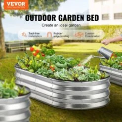 Galvanized Raised Garden Bed Kit 4 X 2 X 1 Ft. Metal Raised Garden Beds Outdoor For Vegetables, Gardening Planter Box 12 Galvanized Raised Garden Bed Kit 4 X 2 X 1 Ft. Metal Raised Garden Beds Outdoor For Vegetables, Gardening Planter Box -Patio Furniture Shop silver raised planter boxes ldsjszzctys474n4rv0 c3 1000