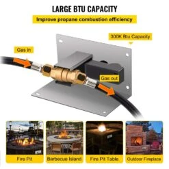 Fire Pit Gas Burner Spark Ignition Kit 300K BTU Fire Pit Ignition System With 1/2 In. Key Valve Fire Pit Igniter, Silver -Patio Furniture Shop silver vevor accessories rqtz8vq7aiuqkoieov0 4f 1000