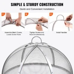 Firepit Spark Screen Lid 30 In. Dia. Outdoor Firepit Ring Cover Round Accessories Fire Pit Metal Cover 14 Firepit Spark Screen Lid 30 In. Dia. Outdoor Firepit Ring Cover Round Accessories Fire Pit Metal Cover -Patio Furniture Shop silver vevor fire pit covers and accessories hkwz201bxgqxt4q0kv0 44 1000