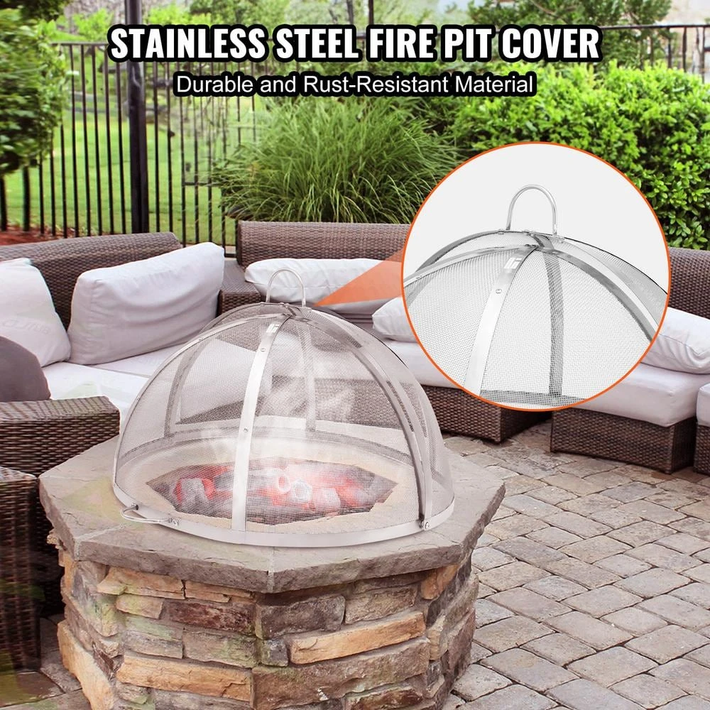 Firepit Spark Screen Lid 30 In. Dia. Outdoor Firepit Ring Cover Round Accessories Fire Pit Metal Cover 4 Firepit Spark Screen Lid 30 In. Dia. Outdoor Firepit Ring Cover Round Accessories Fire Pit Metal Cover - Image 2