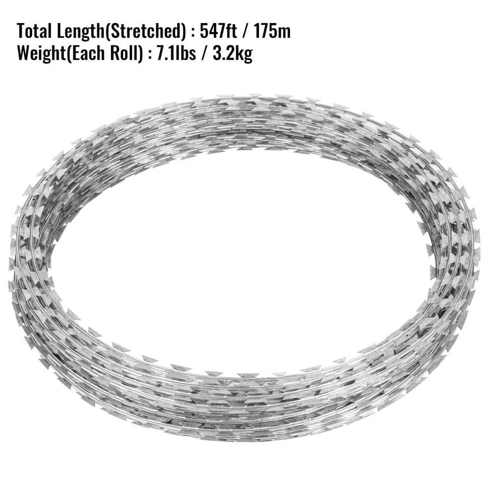 Razor Wire 246 Ft. Galvanized Barbed Wire Razor Ribbon Barbed Wire 5 Coils 49 Ft. Per Roll Garden Fence 9 Razor Wire 246 Ft. Galvanized Barbed Wire Razor Ribbon Barbed Wire 5 Coils 49 Ft. Per Roll Garden Fence - Image 7