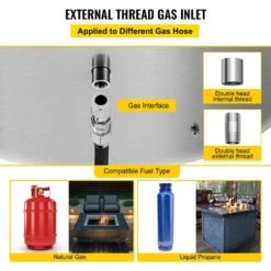 Drop In Fire Pit Pan 24 In. Square Fire Pit Burner 150 K BTU Stainless Steel Gas Fire Pan For Keeping Warm With Friends -Patio Furniture Shop silver vevor gas fire pits fxskhpq2424in1gfrv0 1f 1000