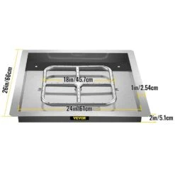 Drop In Fire Pit Pan 24 In. Square Fire Pit Burner 150 K BTU Stainless Steel Gas Fire Pan For Keeping Warm With Friends -Patio Furniture Shop silver vevor gas fire pits fxskhpq2424in1gfrv0 76 1000