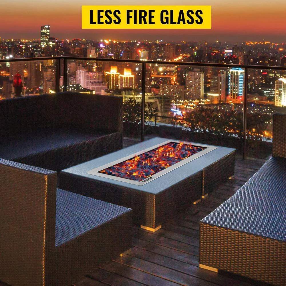 25.5 In. X 10 In. Drop In Fire Pit Pan 90 K BTU Stainless Steel Rectangular Built-in Fire Pit Pan With H-Burner 7 25.5 In. X 10 In. Drop In Fire Pit Pan 90 K BTU Stainless Steel Rectangular Built-in Fire Pit Pan With H-Burner - Image 5