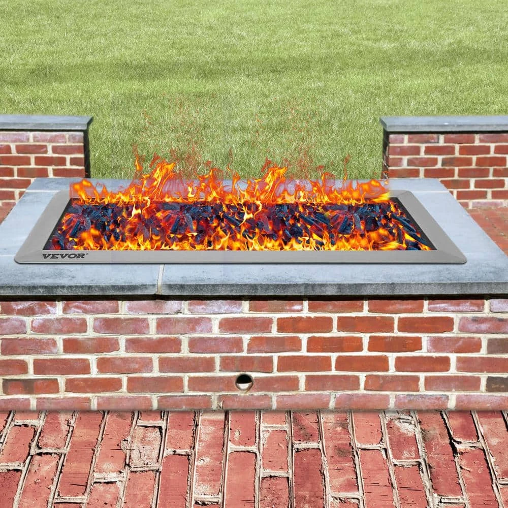 25.5 In. X 10 In. Drop In Fire Pit Pan 90 K BTU Stainless Steel Rectangular Built-in Fire Pit Pan With H-Burner 3 25.5 In. X 10 In. Drop In Fire Pit Pan 90 K BTU Stainless Steel Rectangular Built-in Fire Pit Pan With H-Burner