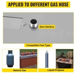 Fire Pit Pan 37.5 X 14 In. Stainless Steel Rectangular Fire Pit Pan And Burner 150 K BTU Built-in Fire Pit Pan -Patio Furniture Shop silver vevor gas fire pits skhp36x12x2000001v0 1f 1000