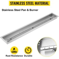 Fire Pit Pan 49 X 8 In. Stainless Steel Linear Trough Fire Pit Pan And Burner 90 K BTU Built-in Fire Pit Burner Pan 12 Fire Pit Pan 49 X 8 In. Stainless Steel Linear Trough Fire Pit Pan And Burner 90 K BTU Built-in Fire Pit Burner Pan -Patio Furniture Shop silver vevor gas fire pits skhp48x6x20000001v0 4f 1000