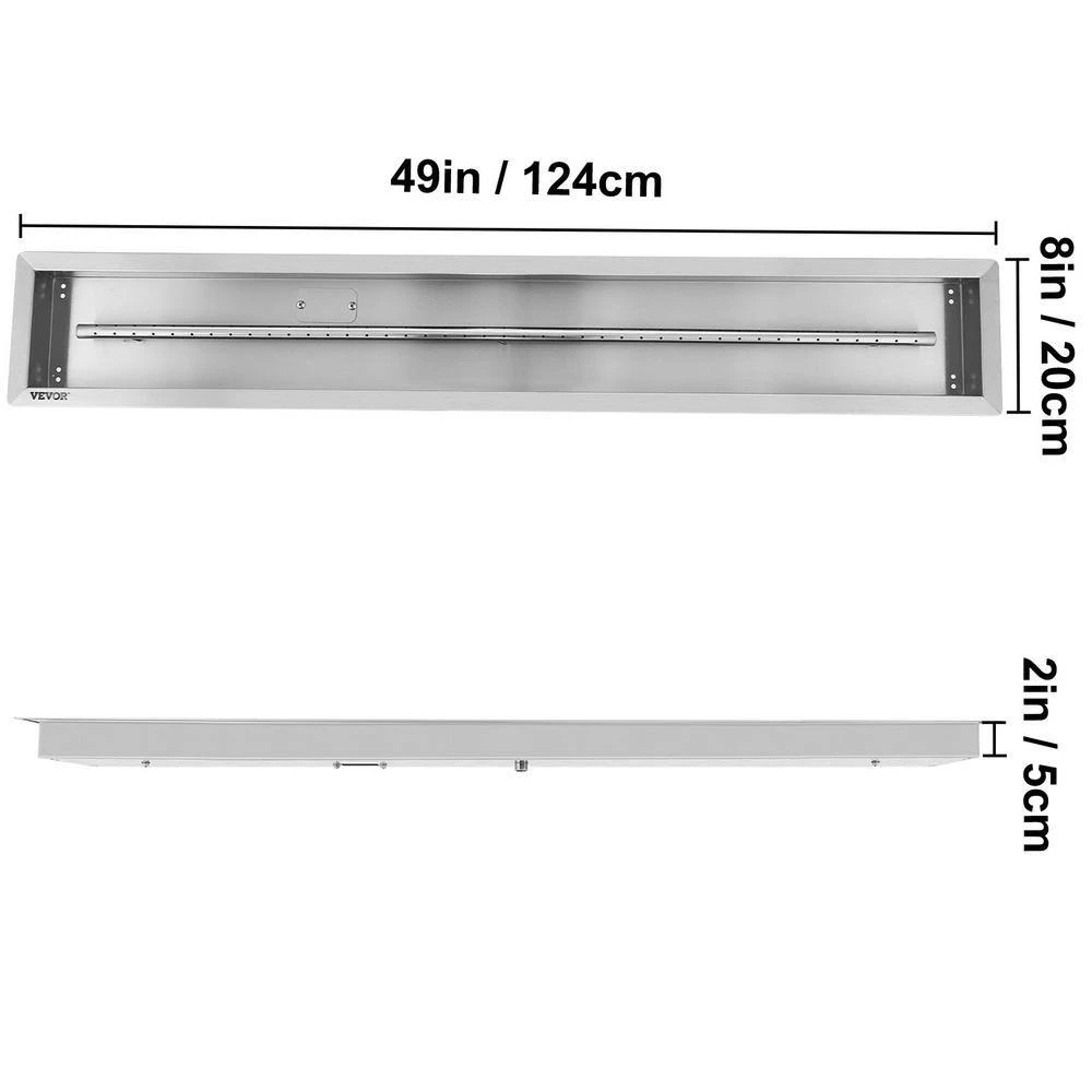 Fire Pit Pan 49 X 8 In. Stainless Steel Linear Trough Fire Pit Pan And Burner 90 K BTU Built-in Fire Pit Burner Pan 9 Fire Pit Pan 49 X 8 In. Stainless Steel Linear Trough Fire Pit Pan And Burner 90 K BTU Built-in Fire Pit Burner Pan - Image 7