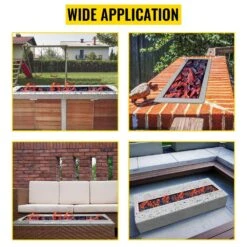 Fire Pit Pan 49 X 8 In. Stainless Steel Linear Trough Fire Pit Pan And Burner 90 K BTU Built-in Fire Pit Burner Pan 15 Fire Pit Pan 49 X 8 In. Stainless Steel Linear Trough Fire Pit Pan And Burner 90 K BTU Built-in Fire Pit Burner Pan -Patio Furniture Shop silver vevor gas fire pits skhp48x6x20000001v0 fa 1000