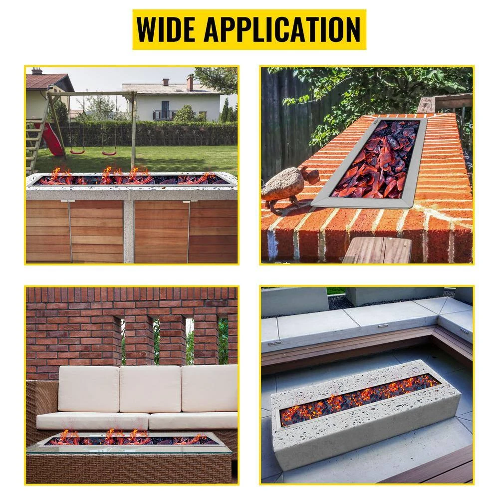 Fire Pit Pan 49 X 8 In. Stainless Steel Linear Trough Fire Pit Pan And Burner 90 K BTU Built-in Fire Pit Burner Pan 8 Fire Pit Pan 49 X 8 In. Stainless Steel Linear Trough Fire Pit Pan And Burner 90 K BTU Built-in Fire Pit Burner Pan - Image 6