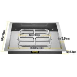 Drop In Fire Pit Pan 18 In. Square Fire Pit Burner 90 K BTU Stainless Steel Gas Fire Pan With 1 Pack Volcanic Rock -Patio Furniture Shop silver vevor gas fire pits skhpfxq1818in5zx4v0 76 1000