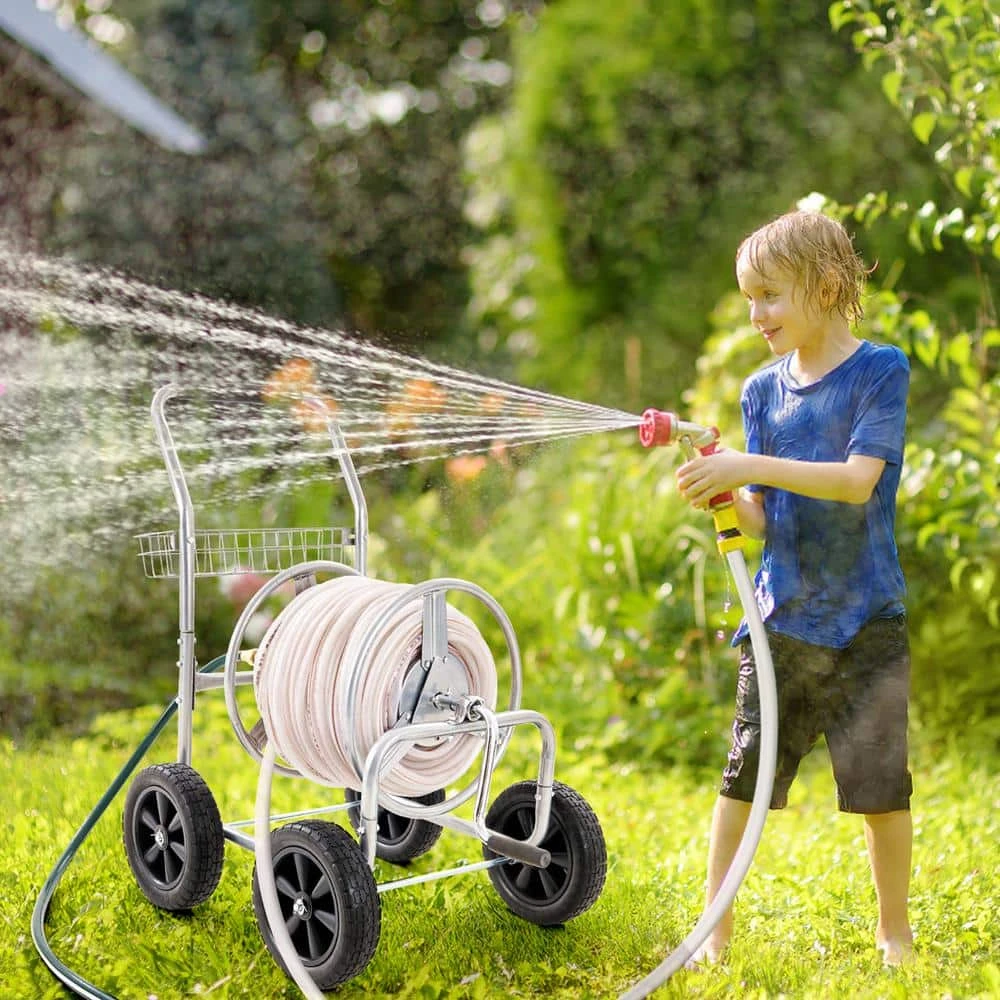 Hose Reel Cart Hold Up To 250 Ft. Of 5/8 In. Hose, Garden Water Hose Carts Mobile Tools With 4 Wheels 10 Hose Reel Cart Hold Up To 250 Ft. Of 5/8 In. Hose, Garden Water Hose Carts Mobile Tools With 4 Wheels - Image 8