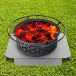 Fire Pit Heat Shield 26 X 26 In. High Temp Aluminum Fire Pit Heat Deflector For Grass Lawn Guard Fire Pit Mat, Square -Patio Furniture Shop silver vevor outdoor fireplaces skhpdzycl2626sa1ev0 31 1000