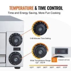 Electric Countertop Pizza Oven 12 In. 1500-Watt Commercial Pizza Oven With Adjustable Temp, Outdoor Pizza Oven -Patio Furniture Shop silver vevor pizza ovens ctsdpslbxg1sbxui2v1 44 1000