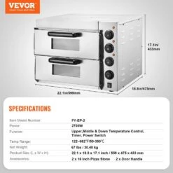 Commercial Pizza Oven Countertop, 16 In. Electric Outdoor Pizza Oven In Stainless Steel With Stone And Handle -Patio Furniture Shop silver vevor pizza ovens fmdrpslscsxnxr1rgv1 76 1000