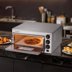 Electric Countertop Pizza Oven 16 In. 1700-Watt With Adjustable Temp And Time, Outdoor Pizza Oven -Patio Furniture Shop silver vevor pizza ovens tmsdpslbs117ofnenv1 31 1000
