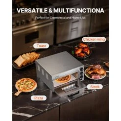 Electric Countertop Pizza Oven 16 In. 1700-Watt With Adjustable Temp And Time, Outdoor Pizza Oven -Patio Furniture Shop silver vevor pizza ovens tmsdpslbs117ofnenv1 fa 1000