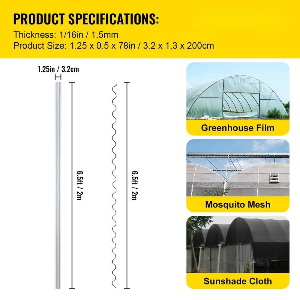 Lock Channel 50 Pcs 6.56 Ft. Spring Lock And U-Channel Bundle Plastic Poly Film Or Shade Cloth Attachment 7 Lock Channel 50 Pcs 6.56 Ft. Spring Lock And U-Channel Bundle Plastic Poly Film Or Shade Cloth Attachment - Image 5