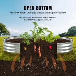 6 Ft. X 3 Ft. X 1 Ft. Raised Garden Bed Galvanized Metal Planter Box With Open Base Outdoor Planting Boxes -Patio Furniture Shop silver vevor raised planter boxes ldsjszzctys70d35ov0 44 1000