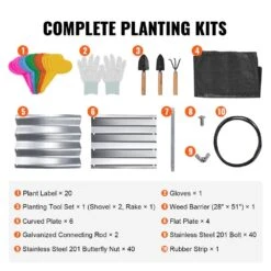 6 Ft. X 3 Ft. X 1 Ft. Raised Garden Bed Galvanized Metal Planter Box With Open Base Outdoor Planting Boxes -Patio Furniture Shop silver vevor raised planter boxes ldsjszzctys70d35ov0 76 1000