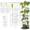 11.8 In. X 11.8 In. X 46.1 In. Tomato Cage Square Plant Support Cages Silver Steel Tomato Towers For Vegetables (5-Pack) -Patio Furniture Shop silver vevor tomato cages fxkzdfqzz1246265ov0 64 1000