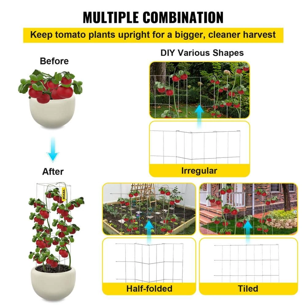 11.8 In. X 11.8 In. X 46.1 In. Tomato Cage Square Plant Support Cages Silver Steel Tomato Towers, (10-Pack) 7 11.8 In. X 11.8 In. X 46.1 In. Tomato Cage Square Plant Support Cages Silver Steel Tomato Towers, (10-Pack) - Image 5
