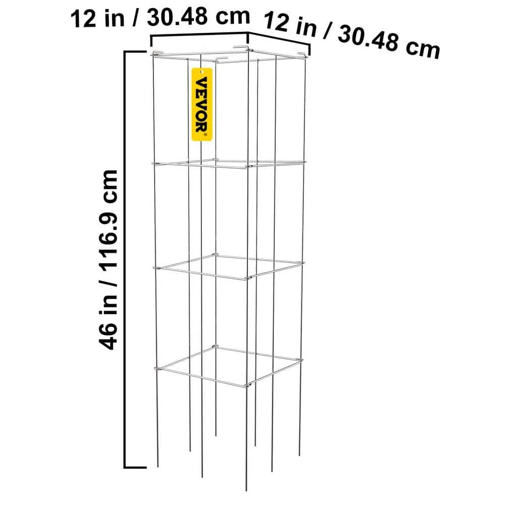 11.8 In. X 11.8 In. X 46.1 In. Tomato Cage Square Plant Support Cages Silver Steel Tomato Towers, (10-Pack) 9 11.8 In. X 11.8 In. X 46.1 In. Tomato Cage Square Plant Support Cages Silver Steel Tomato Towers, (10-Pack) - Image 7