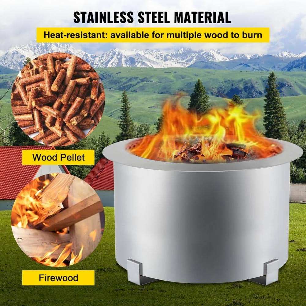 Smokeless Fire Pit 21.5 In. Outer Diameter Stove Bonfire Stainless Steel Smokeless Fire Bowl For Picnic Camping Parties 6 Smokeless Fire Pit 21.5 In. Outer Diameter Stove Bonfire Stainless Steel Smokeless Fire Bowl For Picnic Camping Parties - Image 4