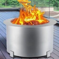 Smokeless Fire Pit 21.5 In. Outer Diameter Stove Bonfire Stainless Steel Smokeless Fire Bowl For Picnic Camping Parties 17 Smokeless Fire Pit 21.5 In. Outer Diameter Stove Bonfire Stainless Steel Smokeless Fire Bowl For Picnic Camping Parties -Patio Furniture Shop silver vevor wood burning fire pits ytsyxbxgh21 5jla4v0 31 1000
