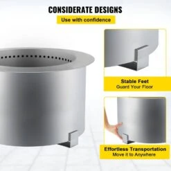 Smokeless Fire Pit 21.5 In. Outer Diameter Stove Bonfire Stainless Steel Smokeless Fire Bowl For Picnic Camping Parties 14 Smokeless Fire Pit 21.5 In. Outer Diameter Stove Bonfire Stainless Steel Smokeless Fire Bowl For Picnic Camping Parties -Patio Furniture Shop silver vevor wood burning fire pits ytsyxbxgh21 5jla4v0 44 1000
