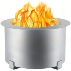 Smokeless Fire Pit 21.5 In. Outer Diameter Stove Bonfire Stainless Steel Smokeless Fire Bowl For Picnic Camping Parties