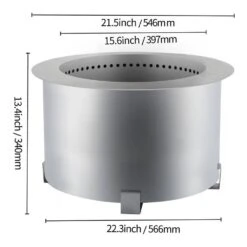 Smokeless Fire Pit 21.5 In. Outer Diameter Stove Bonfire Stainless Steel Smokeless Fire Bowl For Picnic Camping Parties 16 Smokeless Fire Pit 21.5 In. Outer Diameter Stove Bonfire Stainless Steel Smokeless Fire Bowl For Picnic Camping Parties -Patio Furniture Shop silver vevor wood burning fire pits ytsyxbxgh21 5jla4v0 76 1000