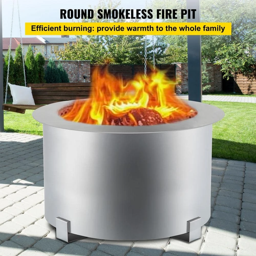 Smokeless Fire Pit 21.5 In. Outer Diameter Stove Bonfire Stainless Steel Smokeless Fire Bowl For Picnic Camping Parties 4 Smokeless Fire Pit 21.5 In. Outer Diameter Stove Bonfire Stainless Steel Smokeless Fire Bowl For Picnic Camping Parties - Image 2