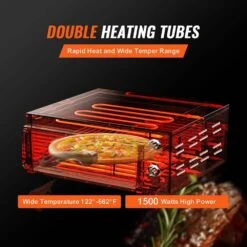 Electric Pizza Oven Countertops Outdoor Pizza Oven 12 In. 1500W With Temp Control & 0-120 Min Timer In Stainless Steel -Patio Furniture Shop sliver vevor pizza ovens clmdrpsldcsxbi3u5v1 4f 1000