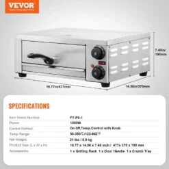 Electric Pizza Oven Countertops Outdoor Pizza Oven 12 In. 1500W With Temp Control & 0-120 Min Timer In Stainless Steel -Patio Furniture Shop sliver vevor pizza ovens clmdrpsldcsxbi3u5v1 76 1000