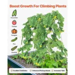 Cucumber Trellis For Climbing Plants 35 In. X 55 In. Foldable Cucumber Trellis Set With Plant Clips Outdoor 2025 Upgrade 13 Cucumber Trellis For Climbing Plants 35 In. X 55 In. Foldable Cucumber Trellis Set With Plant Clips Outdoor 2025 Upgrade -Patio Furniture Shop sliver vevor tomato cages hgpjtxczaxj3jgfluv0 1f 1000