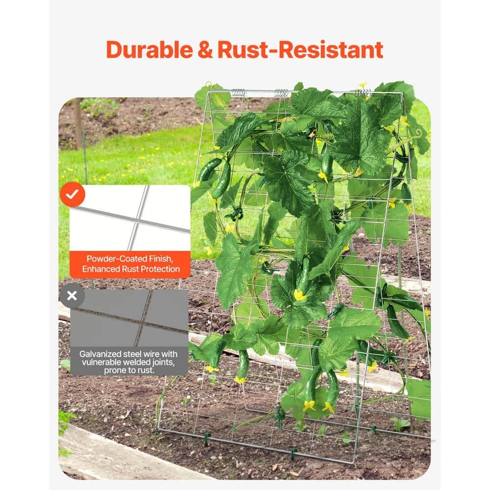 Cucumber Trellis For Climbing Plants 35 In. X 55 In. Foldable Cucumber Trellis Set With Plant Clips Outdoor 2025 Upgrade 4 Cucumber Trellis For Climbing Plants 35 In. X 55 In. Foldable Cucumber Trellis Set With Plant Clips Outdoor 2025 Upgrade - Image 2