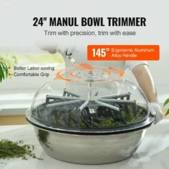 Leaf Bowl Trimmer 24 In. Trimmer Bowl Manual Bud Trimmer With Stainless-Steel Blades Cutting Leaves Buds Flowers, Sliver -Patio Furniture Shop specialty garden tools sdscj24ycabsjoaofv0 c3 1000