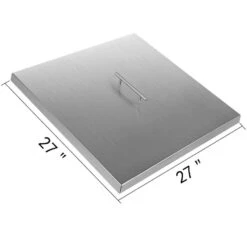 Fire Pit Lid 27 In. X 27 In. Fire Pit Heat Deflector 0.06 In. Thick 430 Stainless Steel Fire Pit Burner Cover, Square -Patio Furniture Shop stainless steel look fire pit covers and accessories gzrshpgz27x27x2 5v0 d4 1000