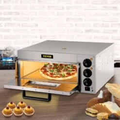 Commercial Pizza Oven 14 In. Single Deck Layer 1300-Watt Stainless Steel Electric Outdoor Pizza Oven With Stone & Shelf 19 Commercial Pizza Oven 14 In. Single Deck Layer 1300-Watt Stainless Steel Electric Outdoor Pizza Oven With Stone & Shelf -Patio Furniture Shop stainless steel vevor pizza ovens lxbskx141110v8ifhv1 31 1000