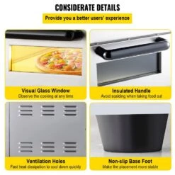 Electric Pizza Oven 14 In. Double Deck Layer Stainless Steel Outdoor Pizza Oven 1950 Watt Countertop Pizza Maker, Silver 15 Electric Pizza Oven 14 In. Double Deck Layer Stainless Steel Outdoor Pizza Oven 1950 Watt Countertop Pizza Maker, Silver -Patio Furniture Shop stainless steel vevor pizza ovens lxbskx142110vhgguv1 fa 1000