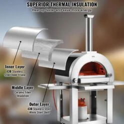 Dual Fuel Pizza Oven, 22 In. Portable Pizza Oven, Propane And Wood Powered Outdoor Pizza Oven In Stainless Steel 14 Dual Fuel Pizza Oven, 22 In. Portable Pizza Oven, Propane And Wood Powered Outdoor Pizza Oven In Stainless Steel -Patio Furniture Shop stainless steel vevor pizza ovens yspslys2226yylhl2v0 44 1000