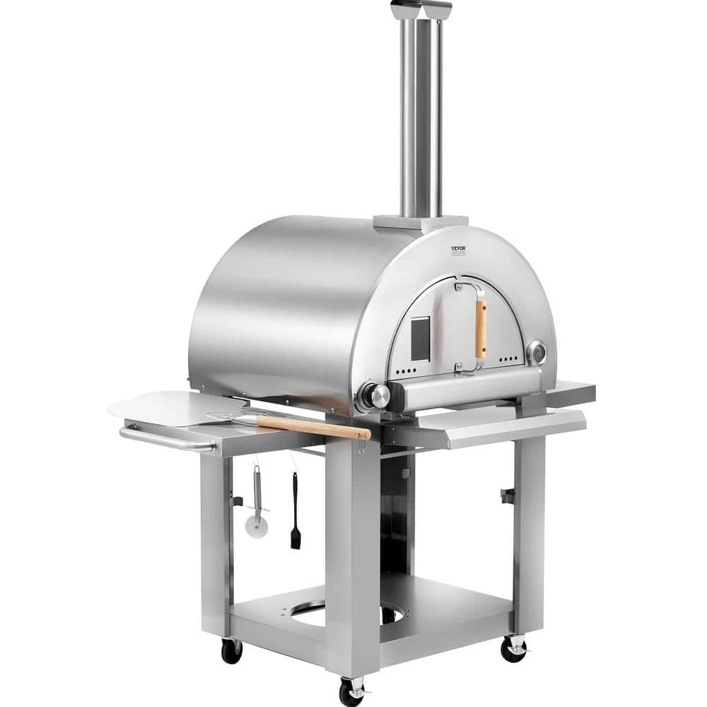 Dual Fuel Pizza Oven, 22 In. Portable Pizza Oven, Propane And Wood Powered Outdoor Pizza Oven In Stainless Steel 3 Dual Fuel Pizza Oven, 22 In. Portable Pizza Oven, Propane And Wood Powered Outdoor Pizza Oven In Stainless Steel