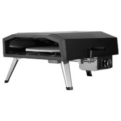 Portable Pizza Oven 13 In. Propane Powered Outdoor Pizza Oven Pizza Grill With Thickened Cordierite Pizza Stone In Black