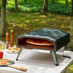 Outdoor Pizza Oven, Propane Powered, 13 In. Portable With Thickened Cordierite Pizza Stone, Waterproof Cover In Black -Patio Furniture Shop steel vevor pizza ovens pslhwbxswjlk8a3i3v0 31 1000