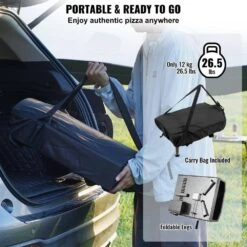 Outdoor Pizza Oven, Propane Powered, 13 In. Portable With Thickened Cordierite Pizza Stone, Waterproof Cover In Black -Patio Furniture Shop steel vevor pizza ovens pslhwbxswjlk8a3i3v0 44 1000