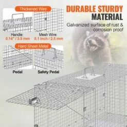 Live Animal Cage Trap 50 In. X 20 In. X 26 In. Humane Cat Trap Galvanized Iron Folding Animal Trap With Handle -Patio Furniture Shop traps ybl50yc00000vgixyv0 1f 1000