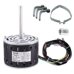 1/3 HP Furnace Blower Motor 5.2 In. Shaft Length 110/120-Volt 1075 RPM 4 Speeds CW/CCW Rotation With 11 In. Hold Hoop