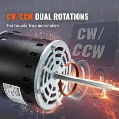 3/4HP Furnace Blower Motor 208/230-Volt 3.85 Amps 1075RPM 5 Speeds CW/CCW Rotation 48 Frame 4.8 In. Shaft Length -Patio Furniture Shop vevor blower motors msfgjdjg34hp581qqv6 44 1000